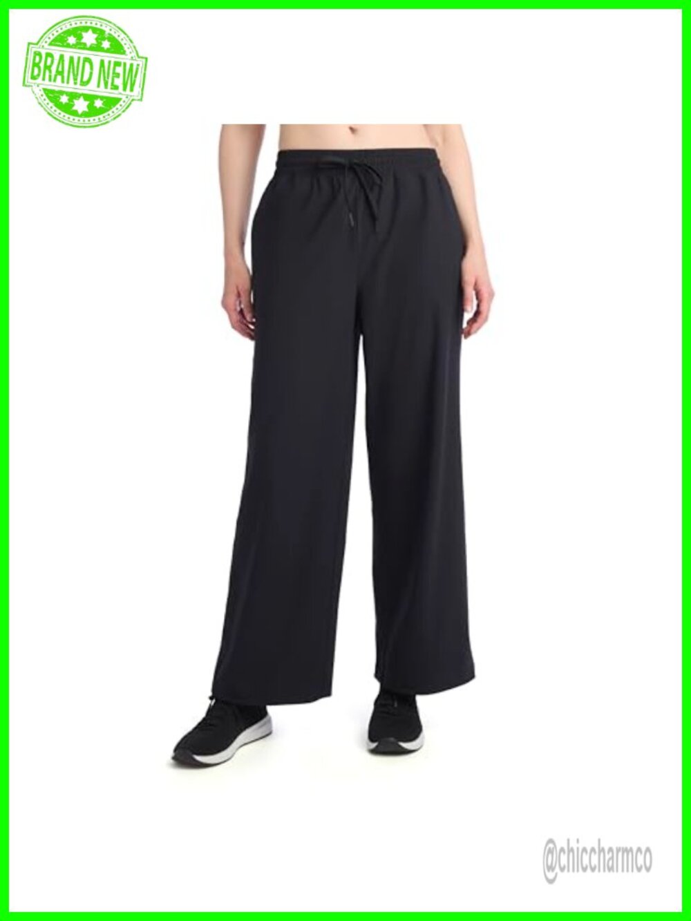 Nylon Spandex Lounge Pants Wide Leg Parachute Sweatpants with Pockets